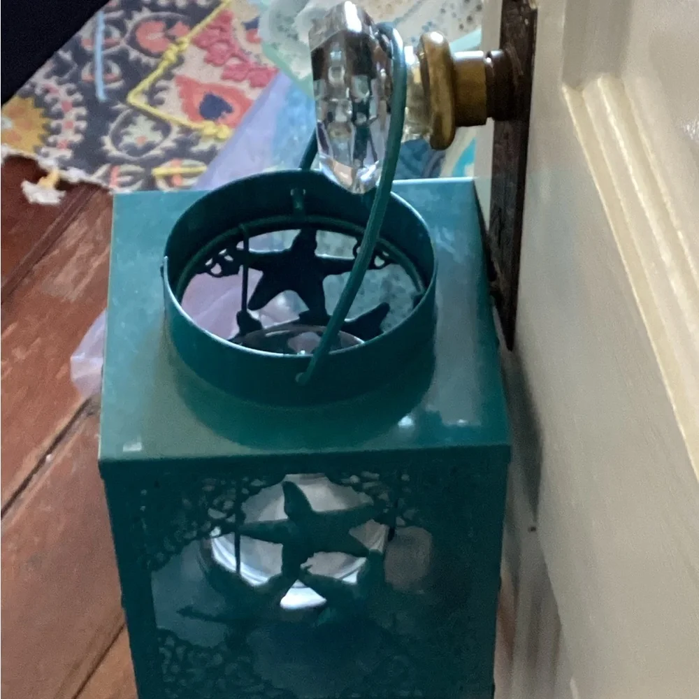 Pier 1 Teal Starfish Decorative Lantern Perfect for Beach House Decor